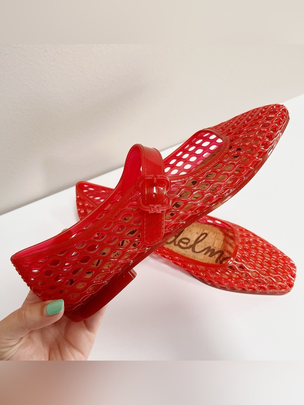 Sam Edelman NWOB Michaela Jelly Mary Jane Flat Shoes Size 10 Retro 90s Y2K - Picture 8 of 14